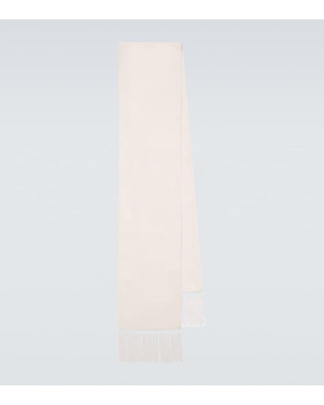 Tom Ford White Silk Gabardine Scarf for men