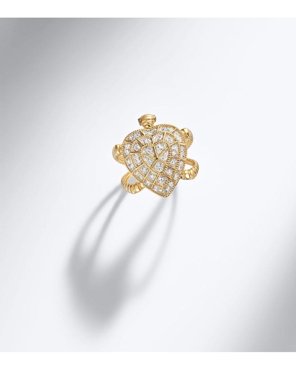 Yvonne Léon White Tortue Coeur 9Kt Ring With Diamonds