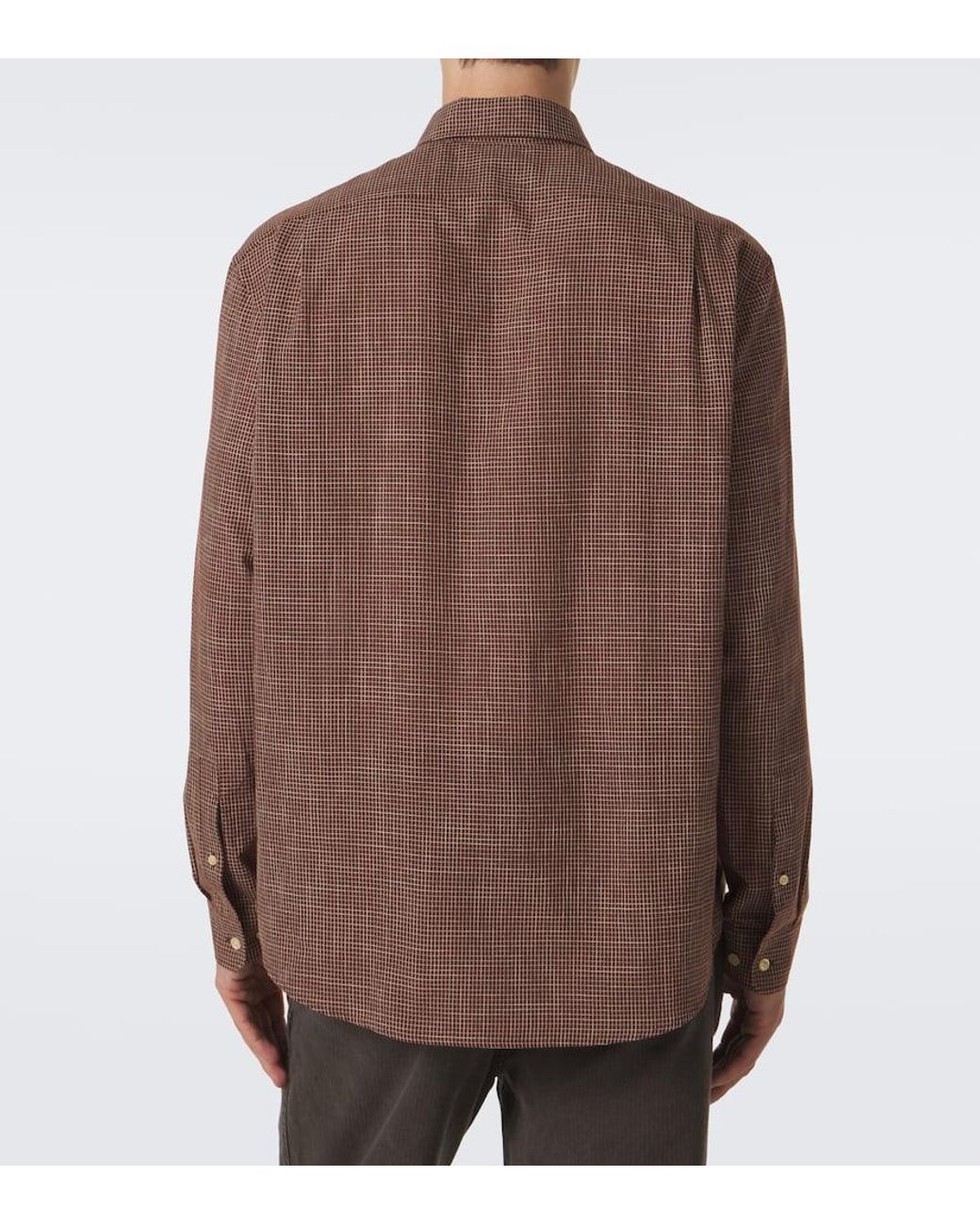 The Row Brown Pompeo Checked Cotton Flannel Shirt for men