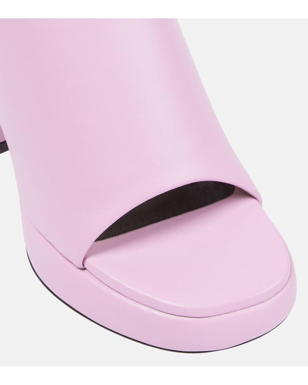 Proenza Schouler Pink Forma Leather Platform Mules