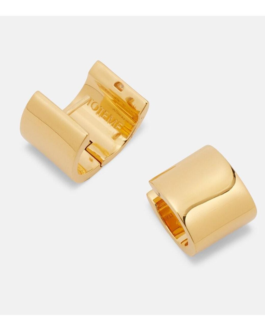 Totême  Metallic Signature Petite Huggie Earrings