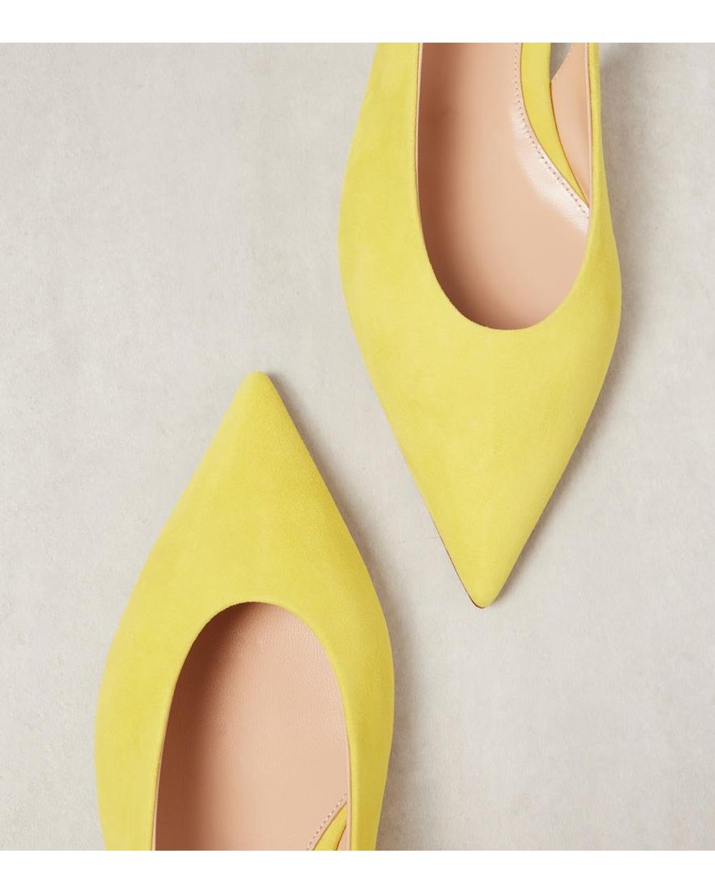 Gianvito Rossi Yellow Suede Slingback Flats