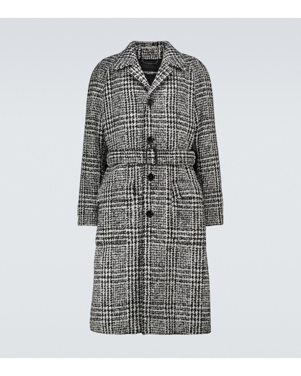 Dolce & Gabbana Wool Prince Of Wales Checked Overcoat for Men | Lyst
