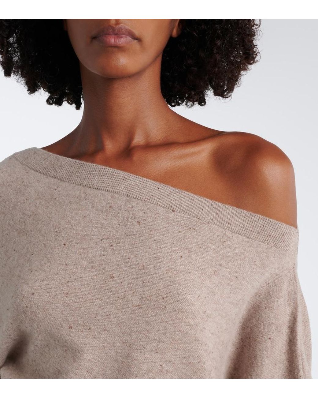 Altuzarra Natural Paxi Asymmetric Cashmere Sweater