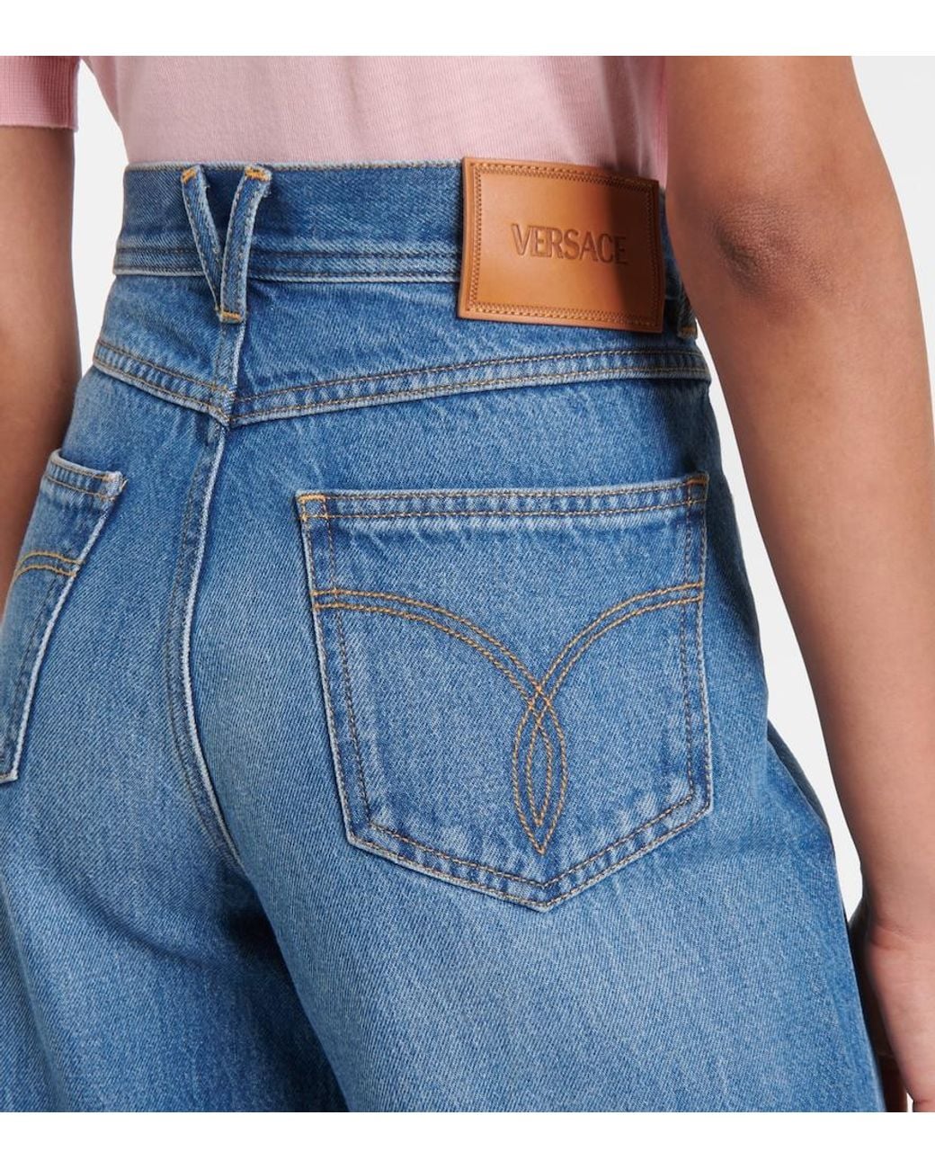 Versace Blue Medusa '95 High-Rise Flared Jeans
