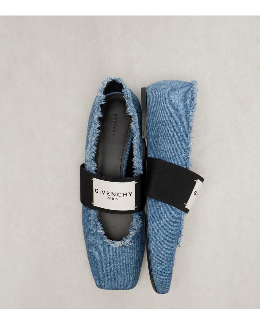 Givenchy Blue Sliced Square Denim Ballet Flats