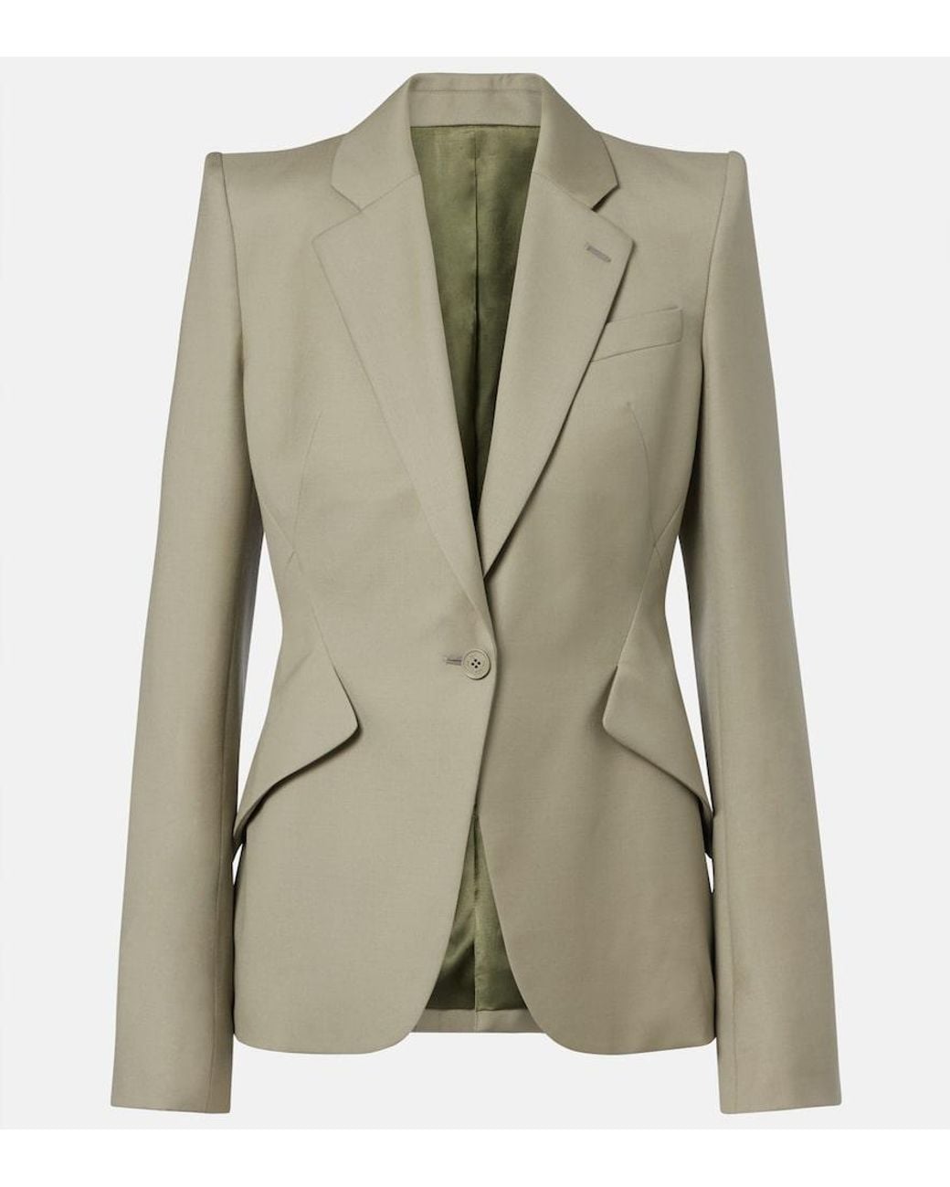 McQueen Green Wool Blazer