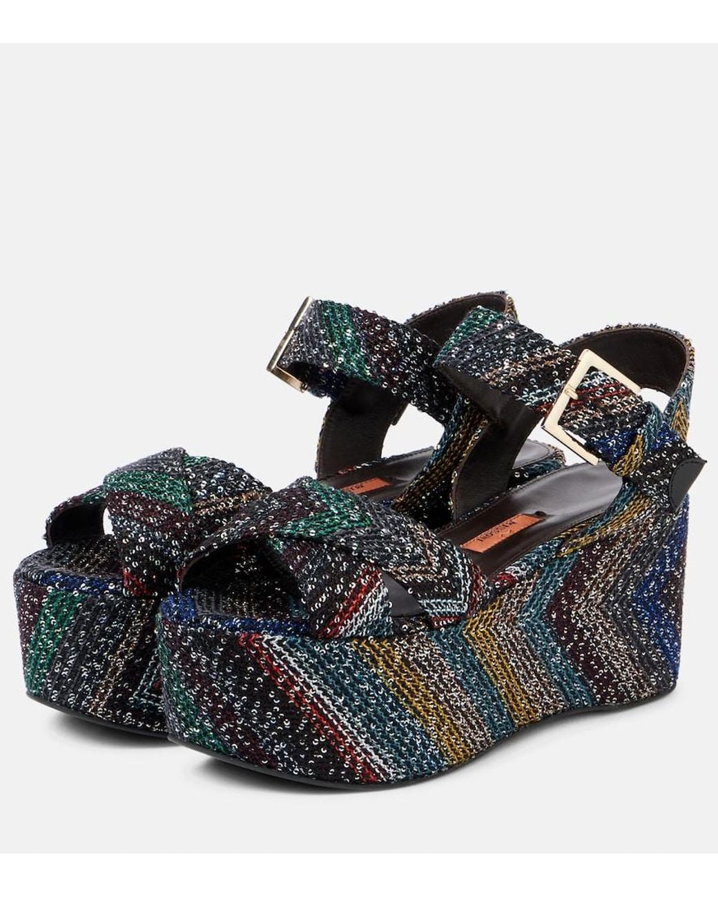 Missoni Black Julia Caperdoni Sequined Platform Sandals