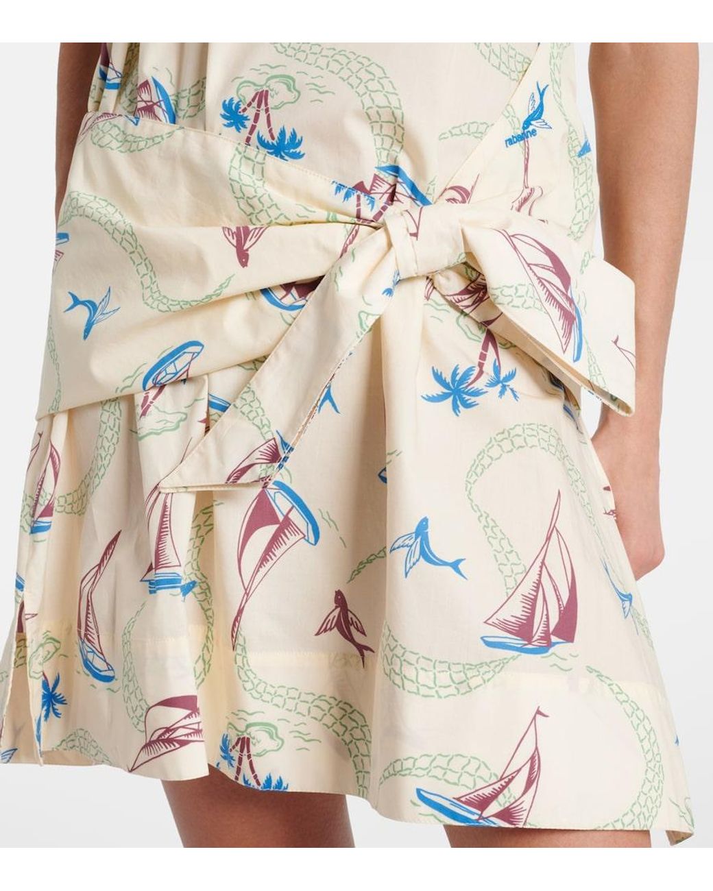 Rabanne White Printed Cotton Minidress