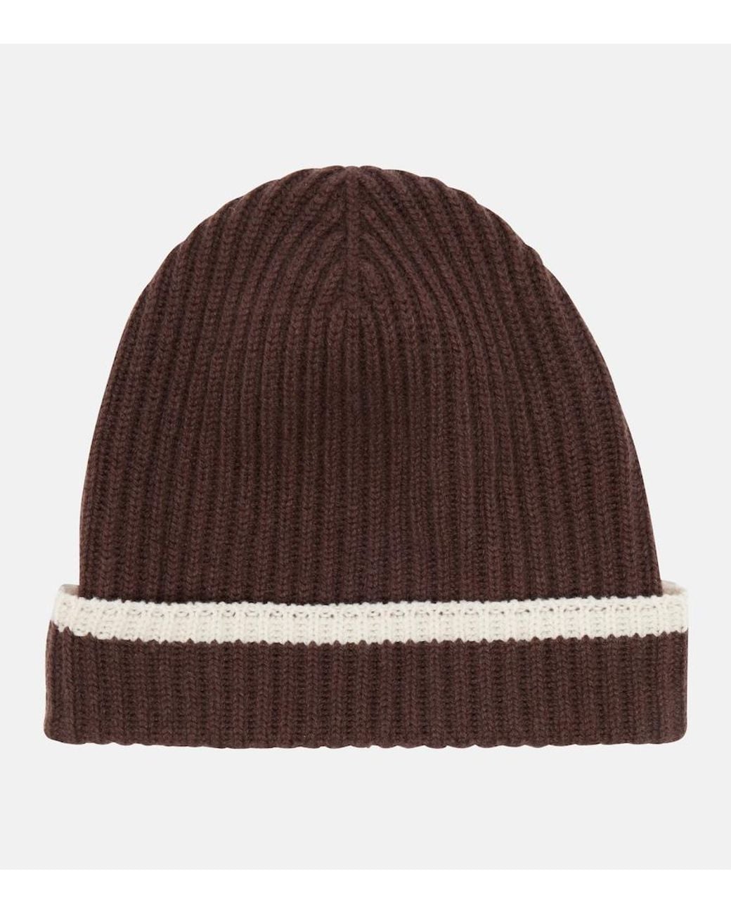 Brunello Cucinelli Brown Monili Ribbed-Knit Cashmere Beanie