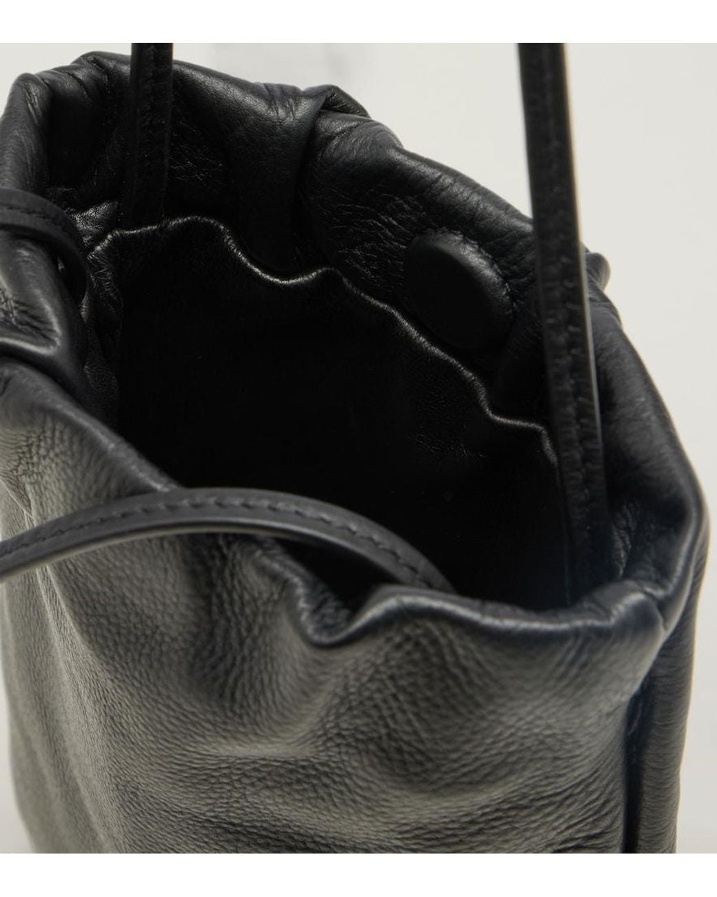 The Row Black Smartphone-Etui Bourse Aus Leder