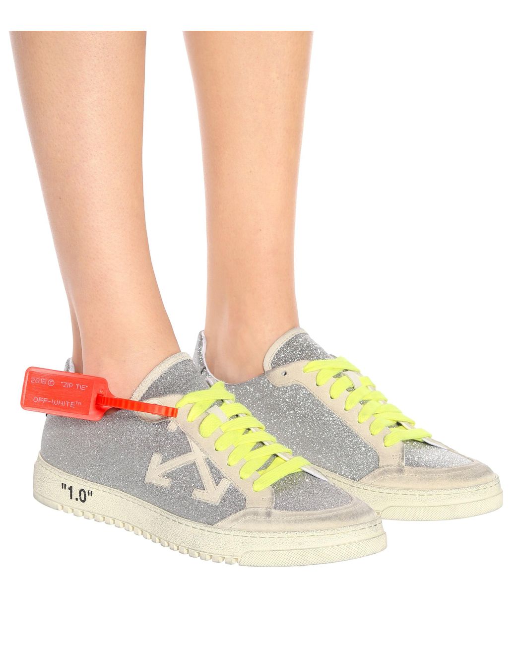 OFF-WHITE ハロウ チェンリンク ティテル ショルタハック Off-White c/o Virgil Abloh Arrow 2.0 Glitter Sneakers in