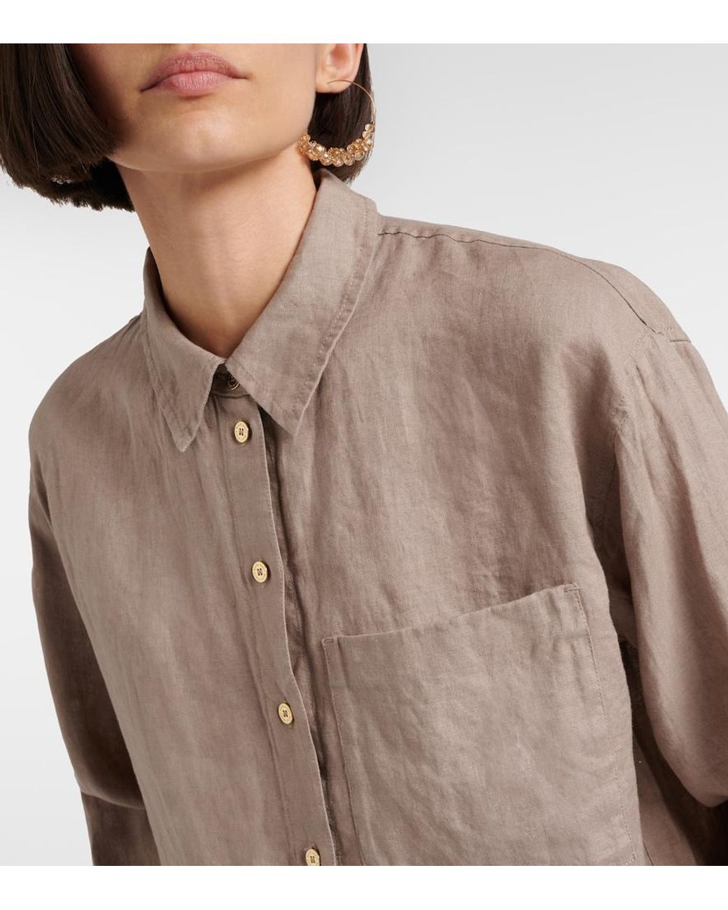 Heidi Klein Brown Zakynthos Linen Shirt
