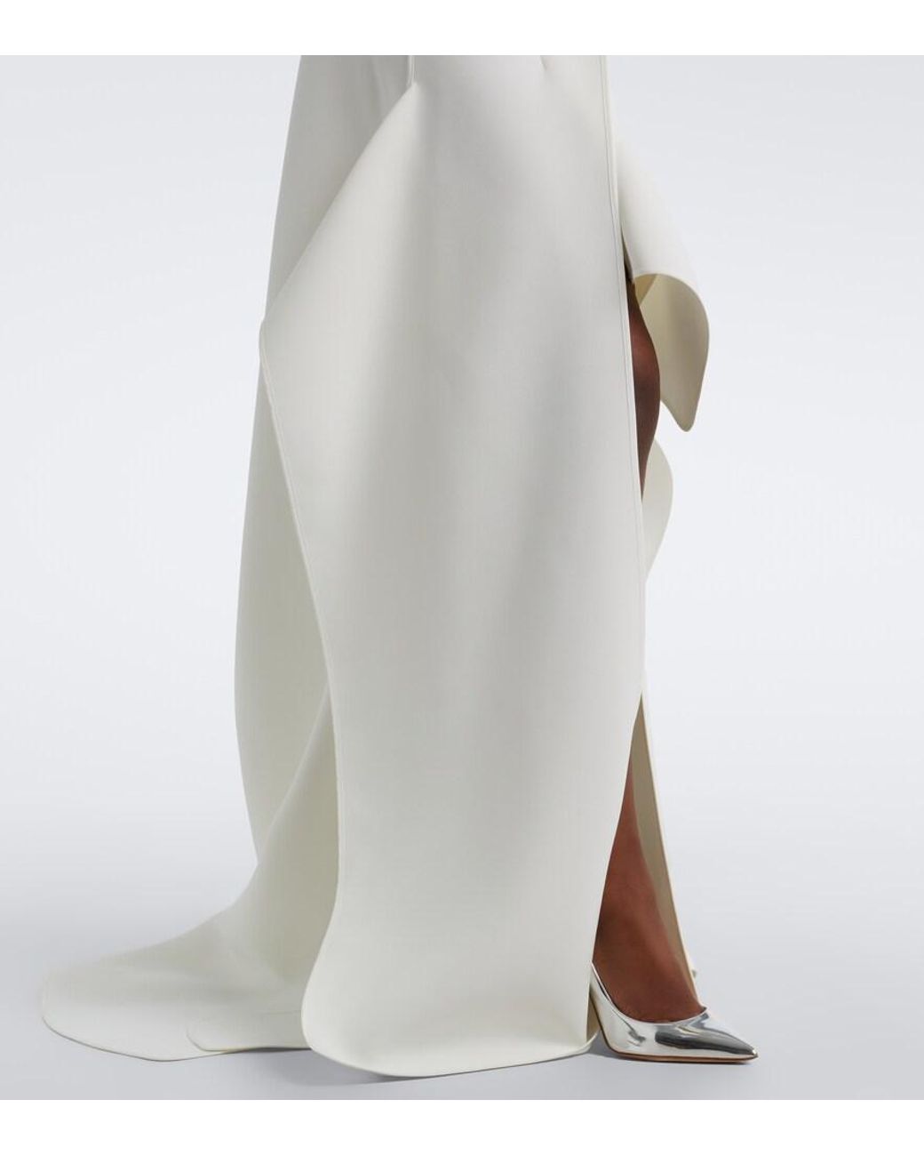 Maticevski White Allude Asymmetric Halterneck Jersey Gown