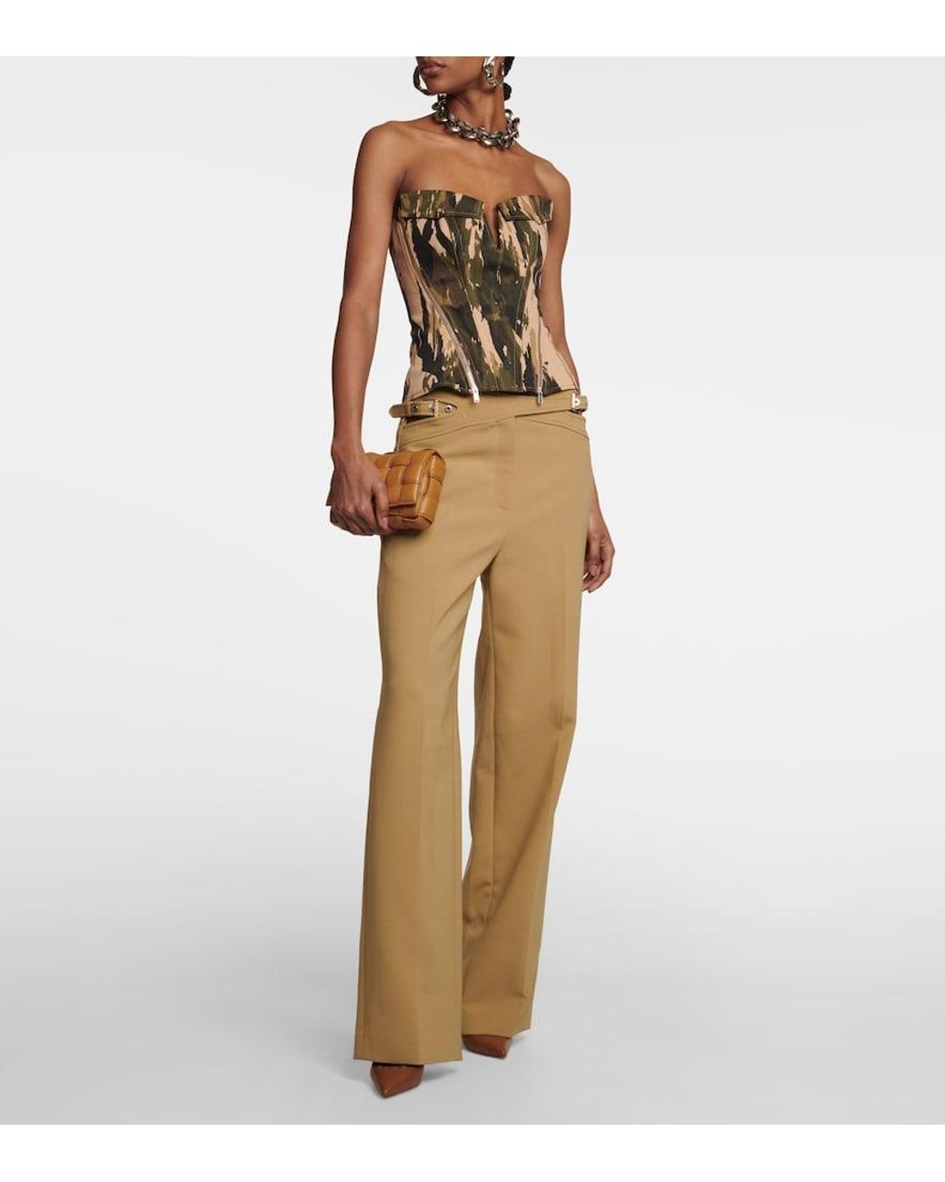 Dion Lee Metallic Printed Twill Corset Top
