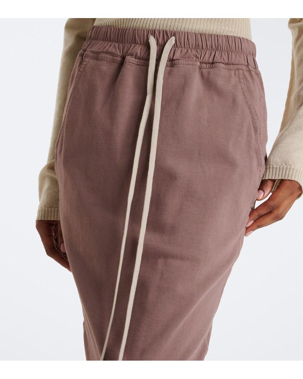 Rick Owens Brown Drkshdw Pull On Pillar Cotton Maxi Skirt