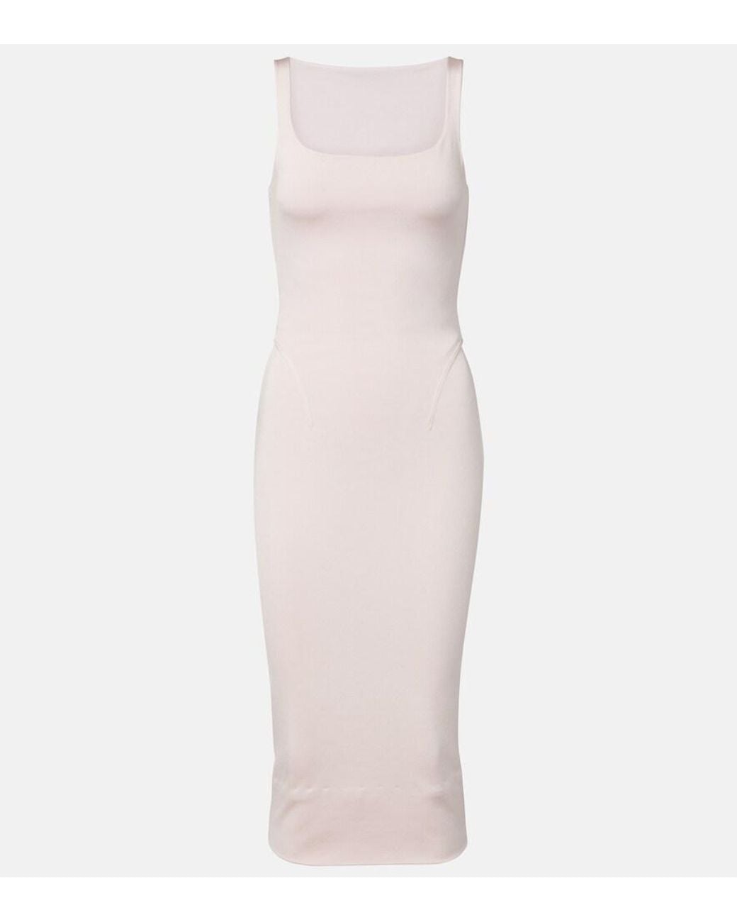 Alaïa Pink Knitted Jersey Midi Dress