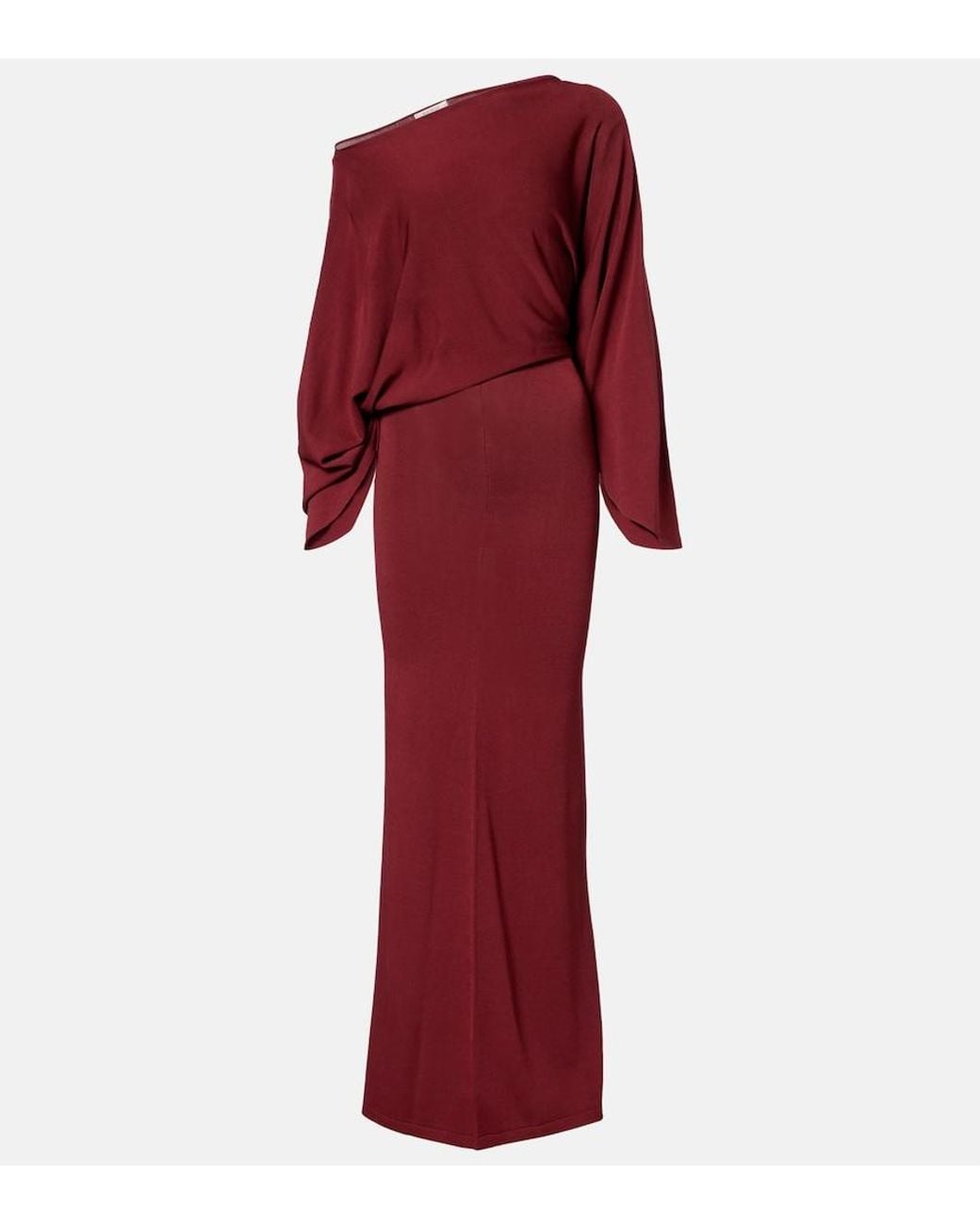 AYA MUSE Red One-Shoulder Maxi Dress