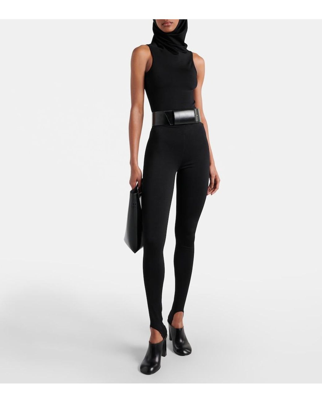 Alaïa Black Hooded Bodysuit