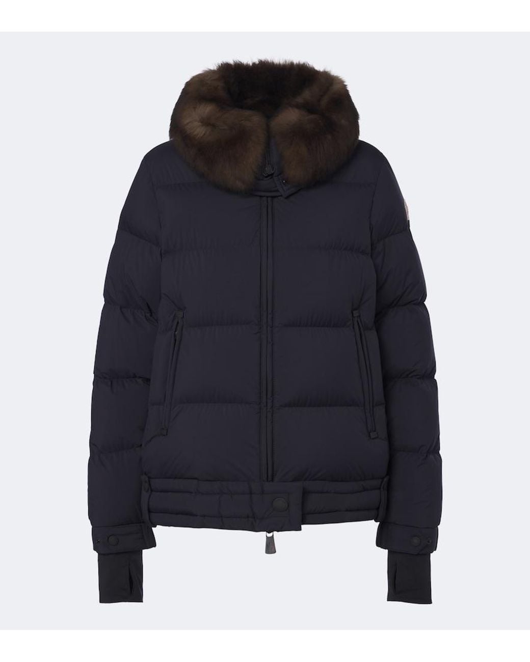 Moncler Blue Arrabas Shearling-Trimmed Ski Jacket