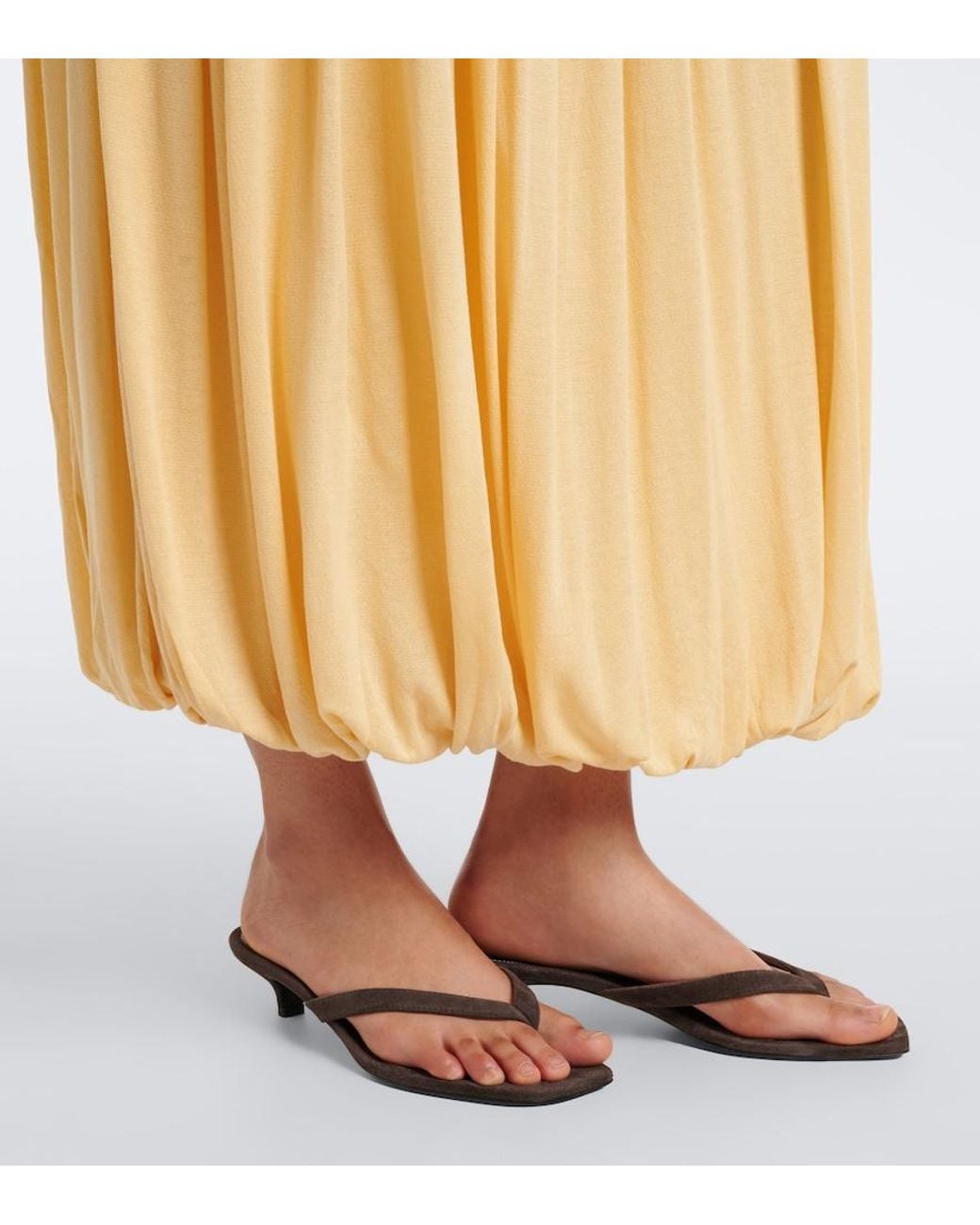 Totême  Brown Suede Thong Sandals