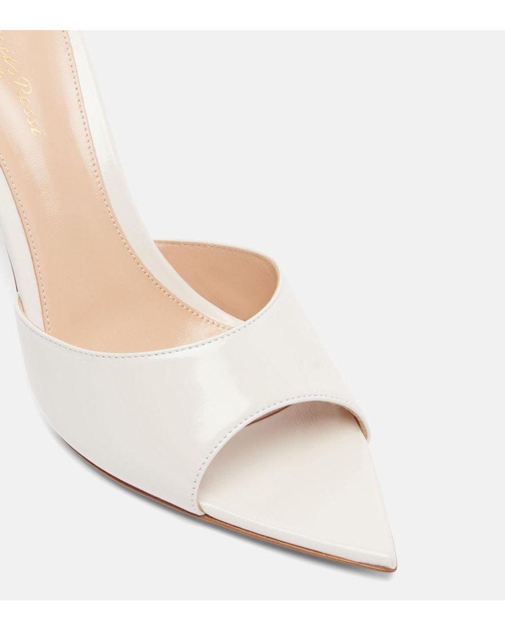 Gianvito Rossi Natural Elle 85 Patent Leather Mules