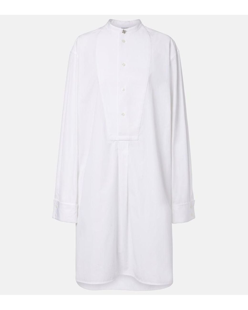 Bottega Veneta White Oversized Cotton Poplin Midi Dress