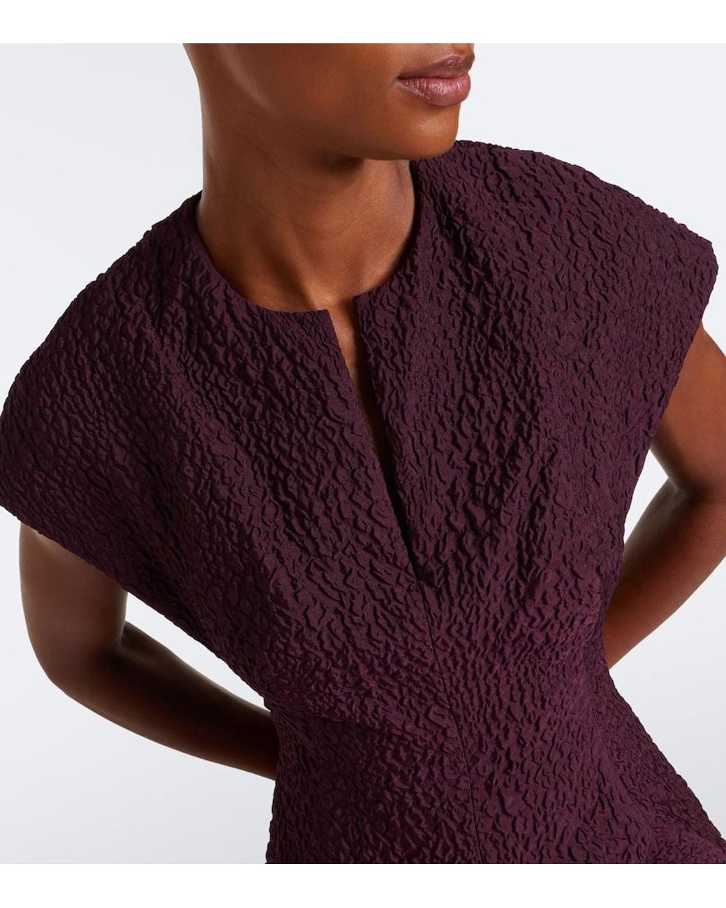 Roksanda Purple Rova Cloque Midi Dress