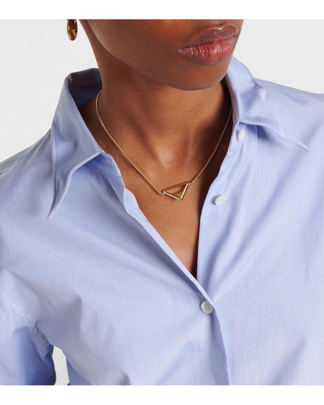 Collier Chaine A Logo Prada en coloris Metallic