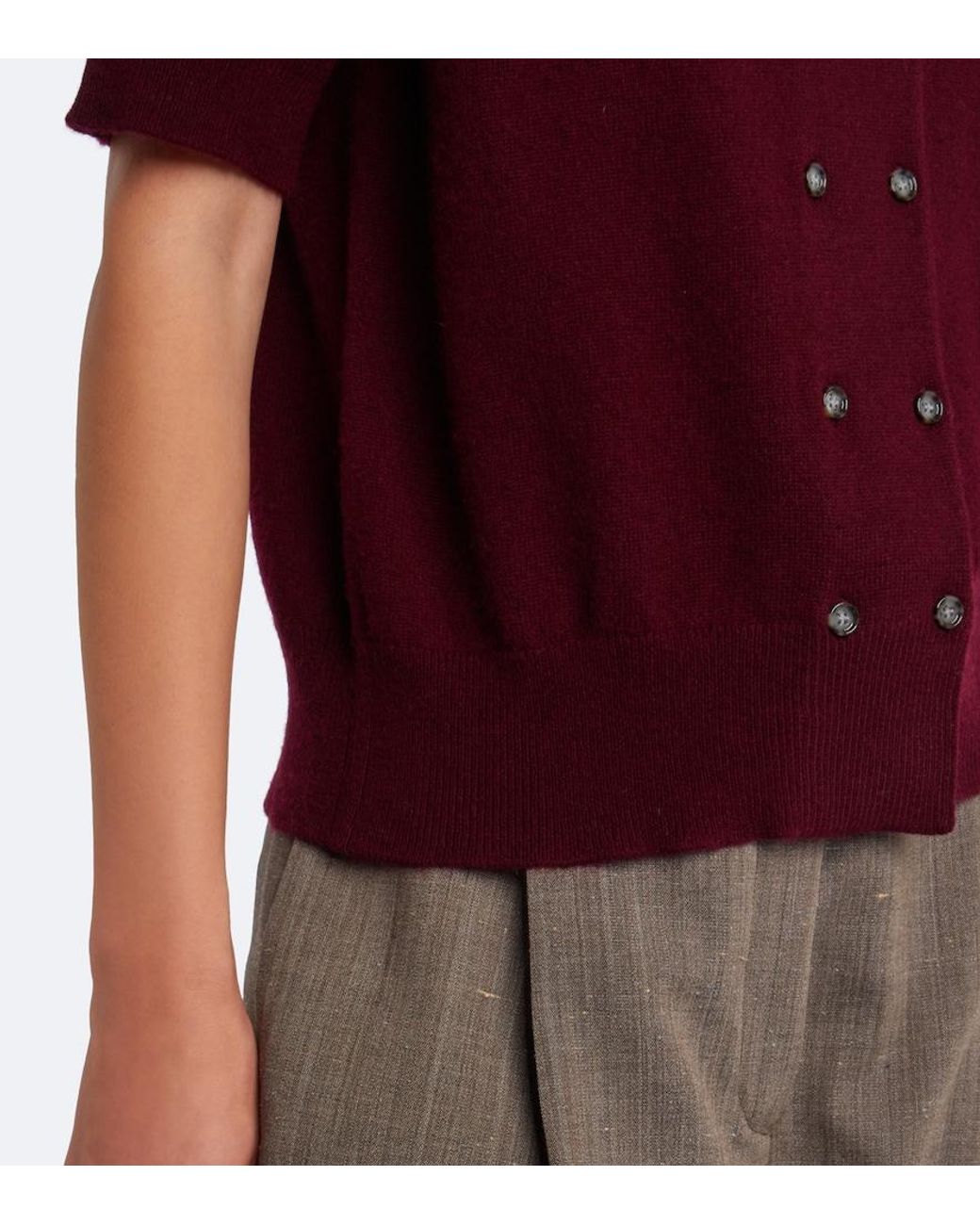 Jardin Des Orangers Red Wool And Cashmere Cardigan