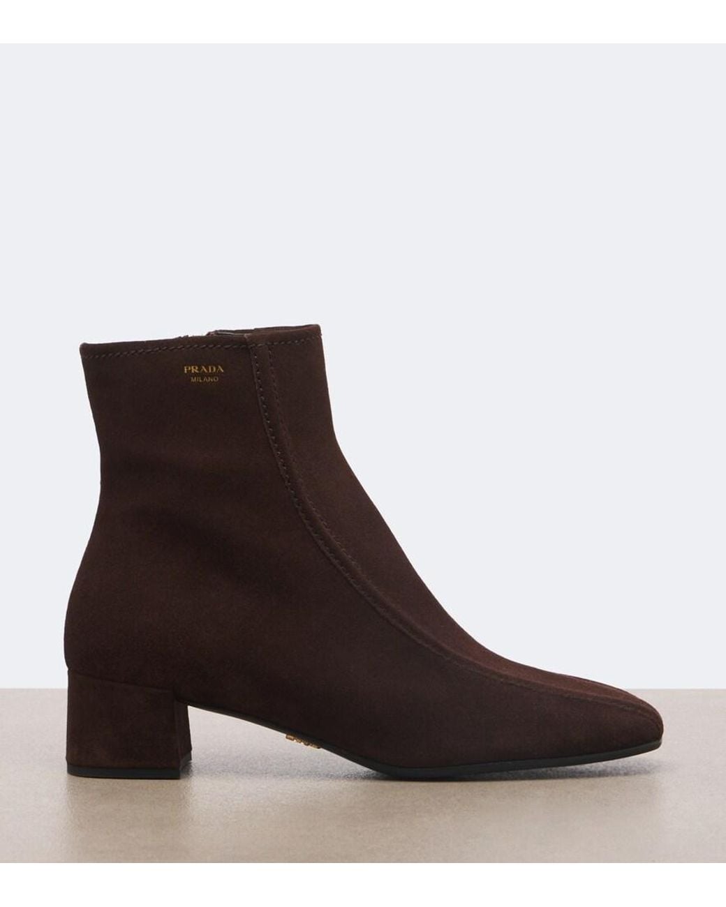 Prada Brown Suede Ankle Boots