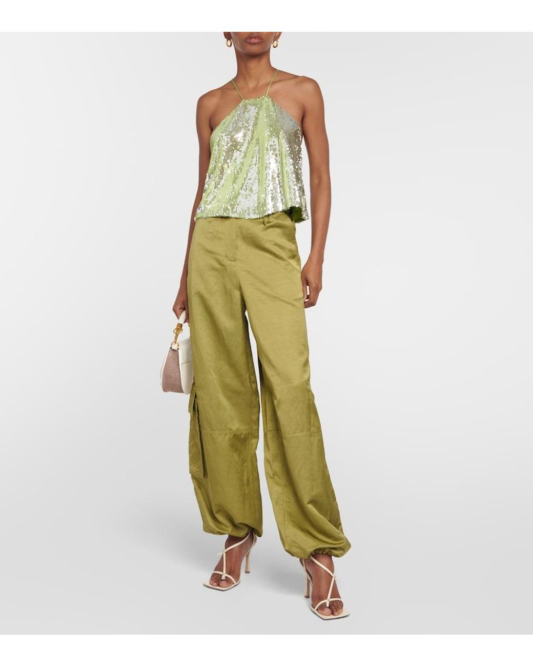 Dorothee Schumacher Green Slouchy Coolness Hemp-Blend Cargo Pants