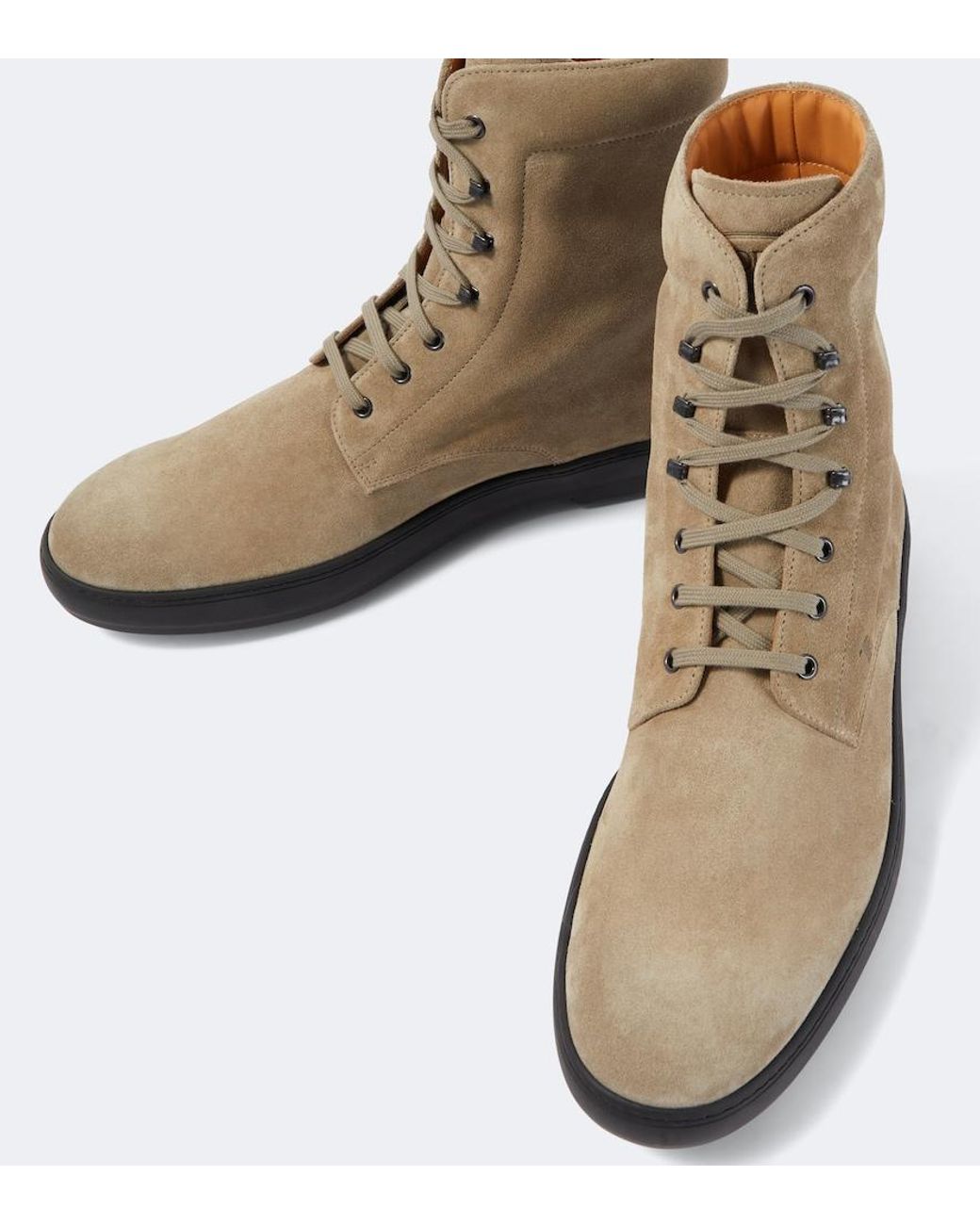 Tod's Brown Suede Combat Boots for men