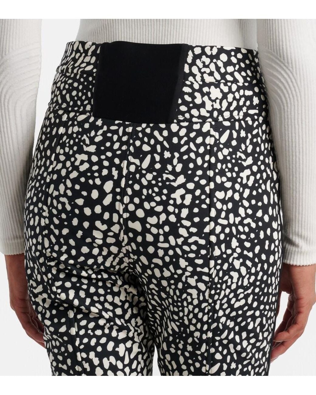 Perfect Moment Black Aurora Leopard-Print Flared Ski Pants