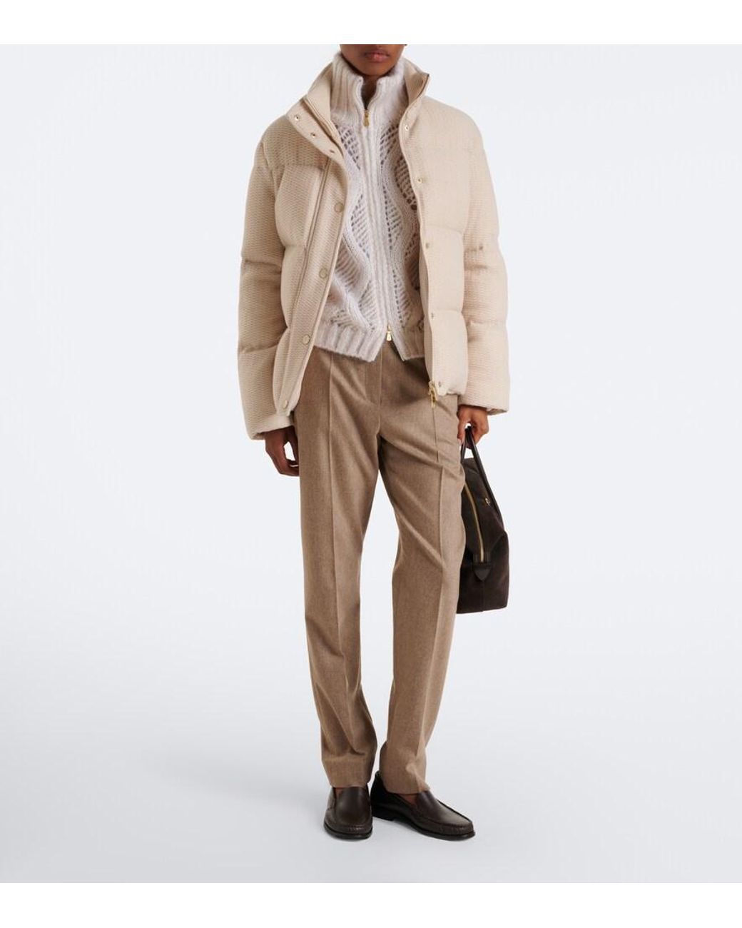 Eleventy Natural Wool Down Jacket