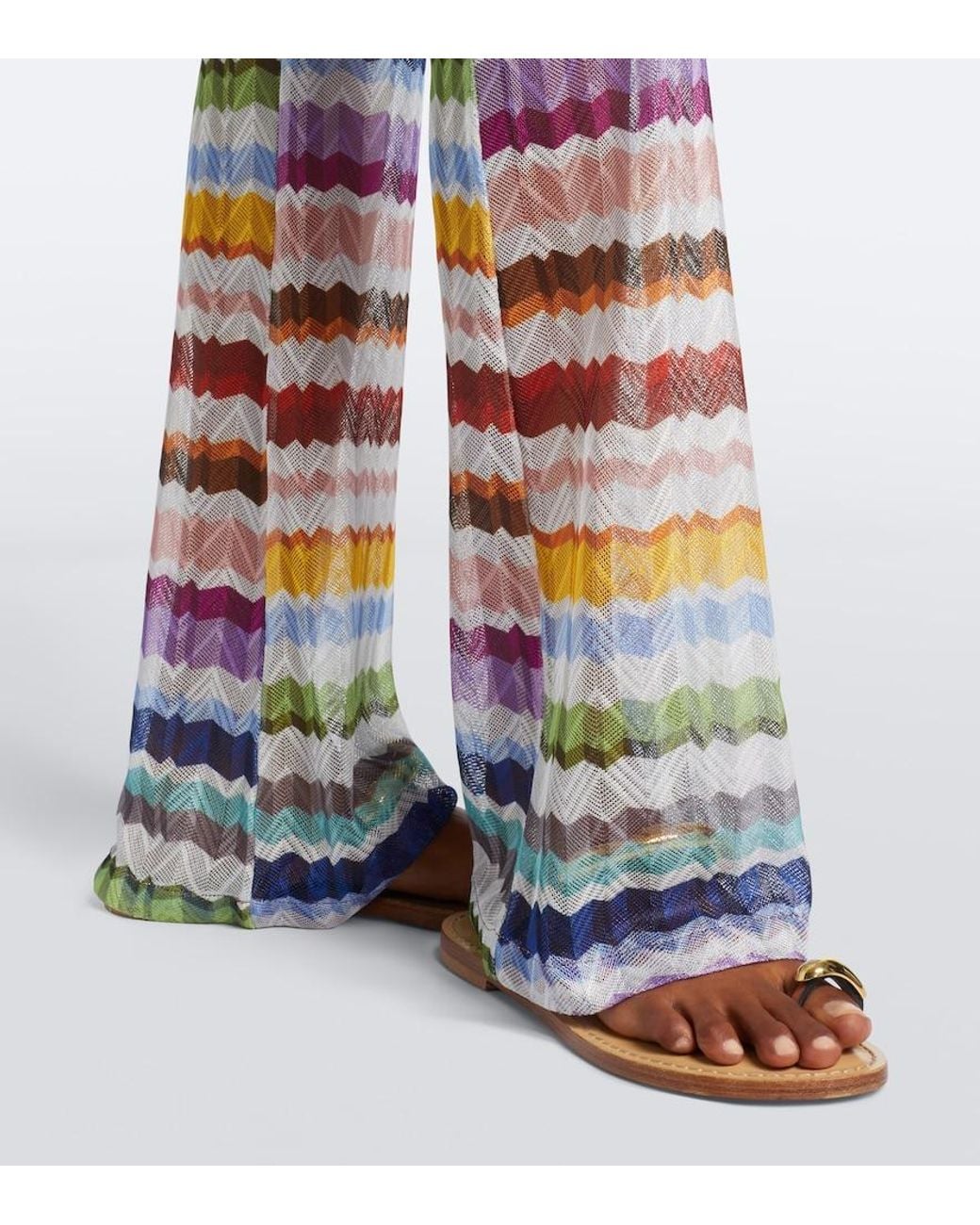 Missoni Blue Zigzag Flared Pants