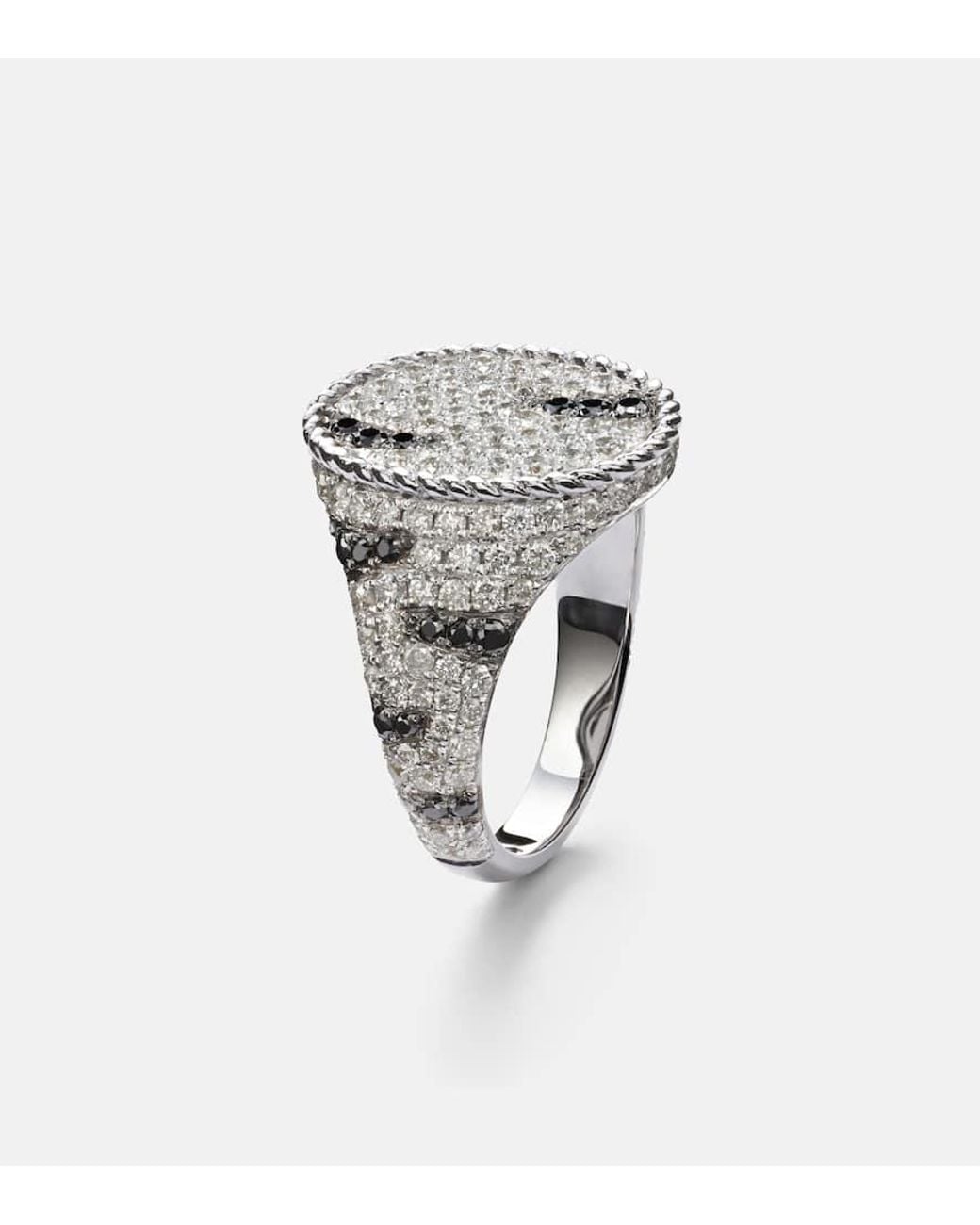 Yvonne Léon White Pinky Ring Zebre Aus 18Kt Weissgold (750/1000) Mit Diamanten