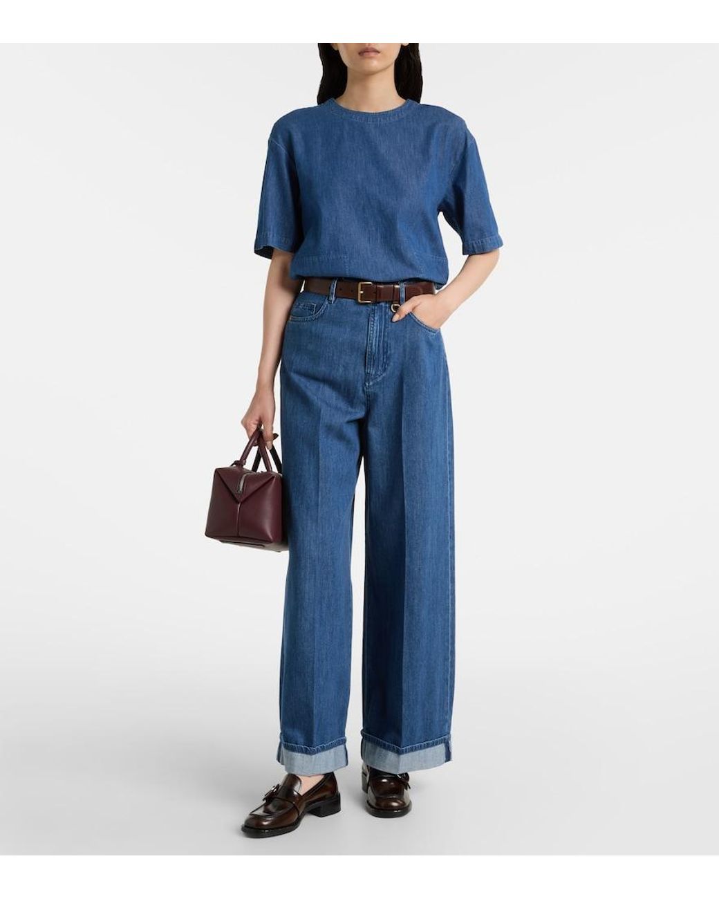 Max Mara Blue Moresca Denim Top