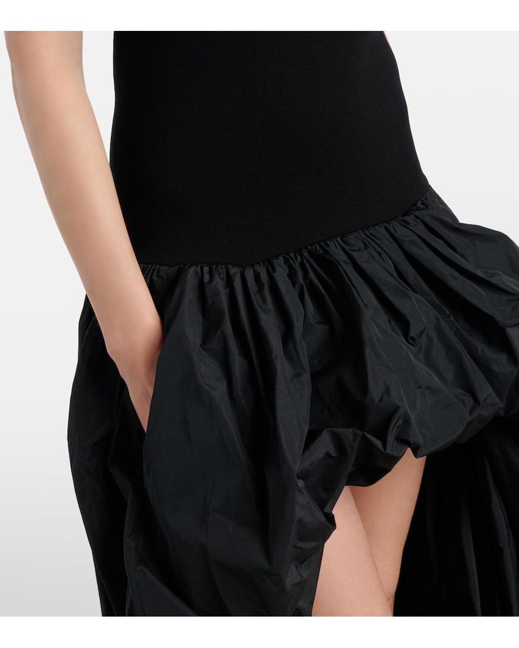 Stella McCartney Black Asymmetric Crepe And Jersey Gown
