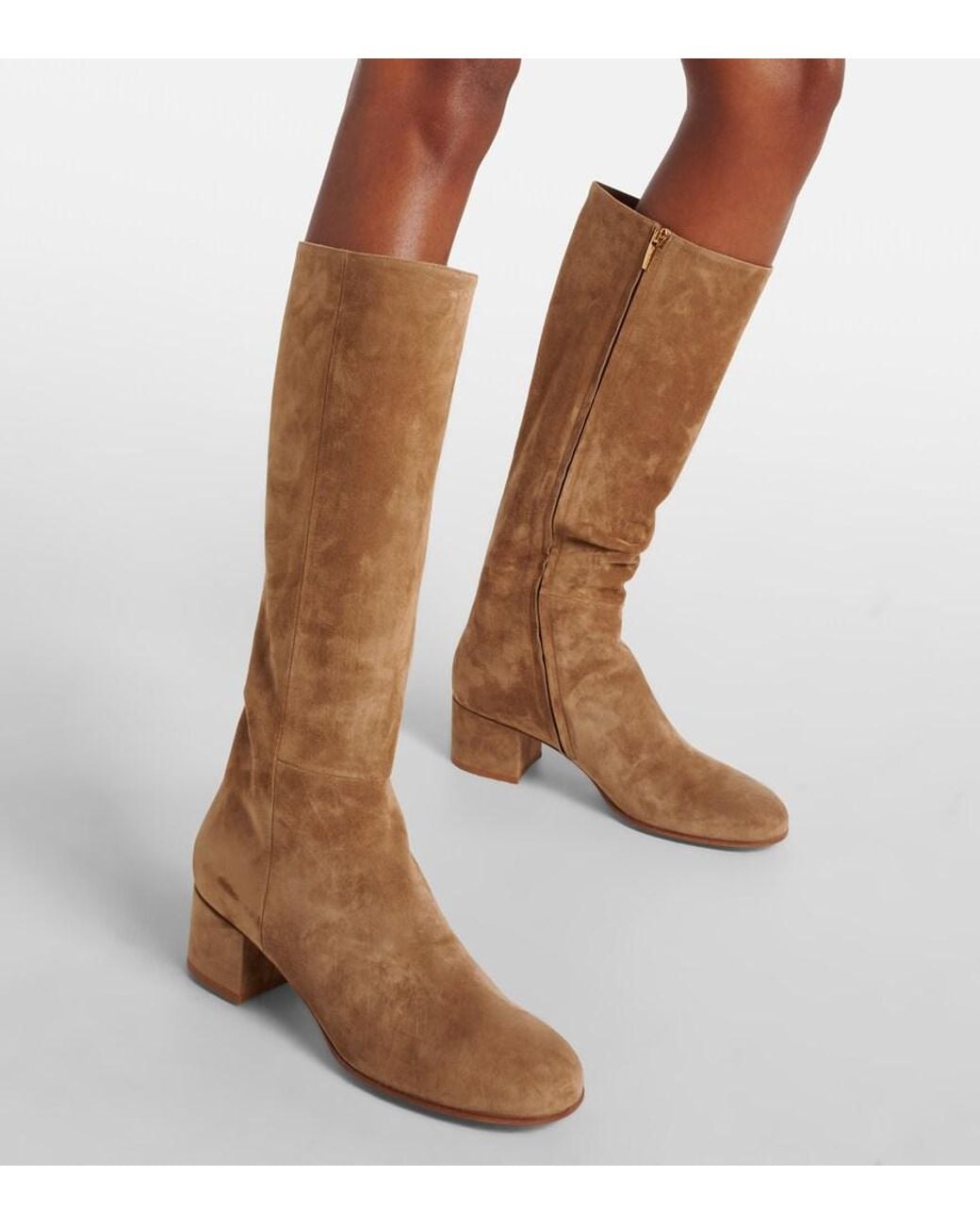 Gianvito Rossi Brown 45 Suede Knee-High Boots