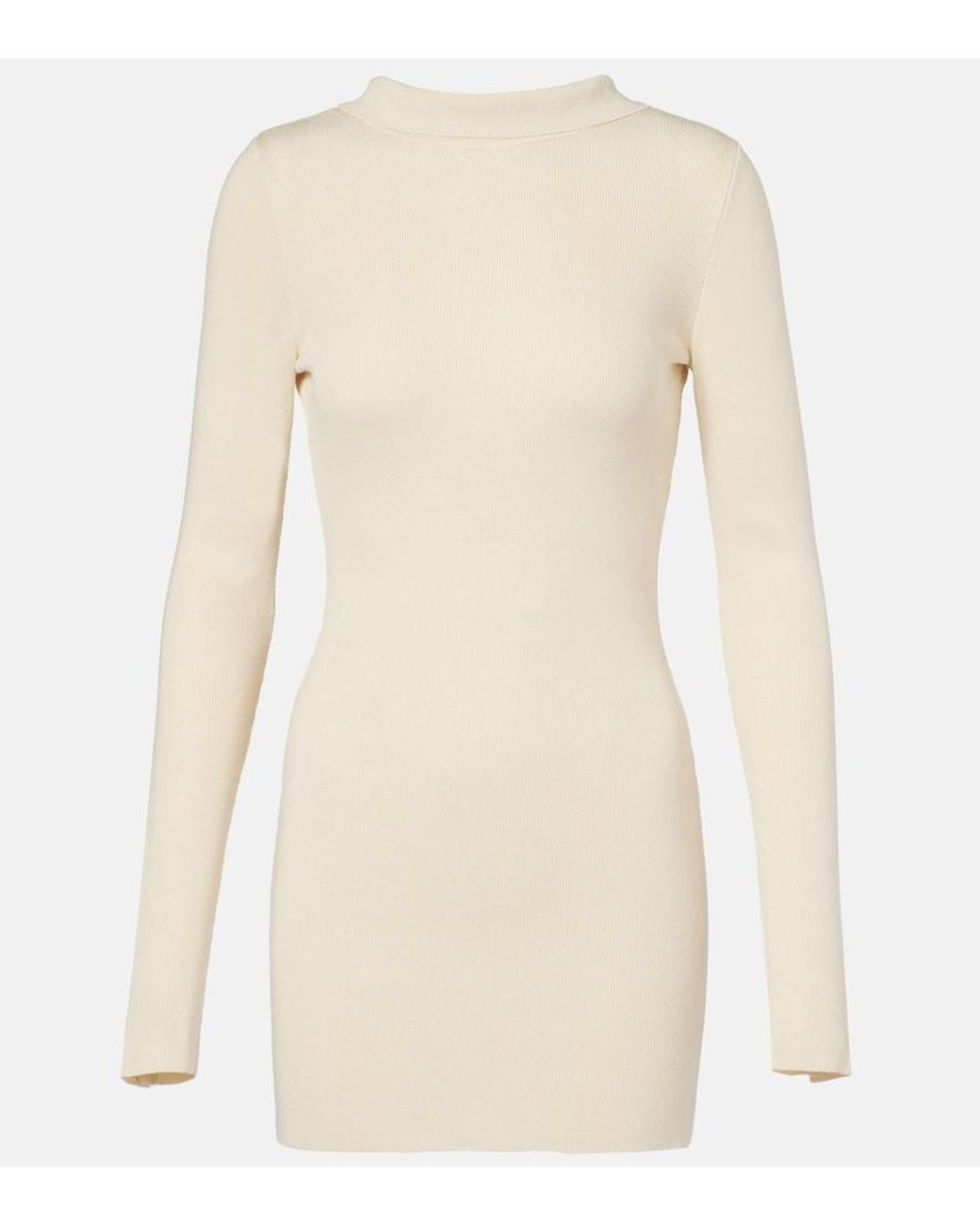 AYA MUSE Natural Elowen Open-Back Silk-Blend Minidress