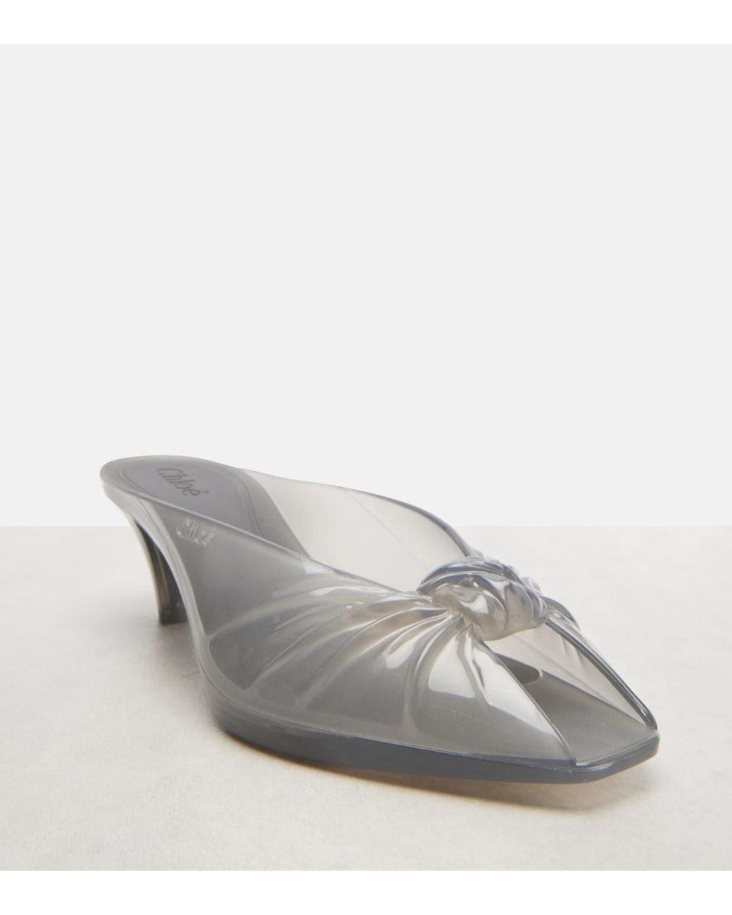 Chloé Gray Jelly Mules