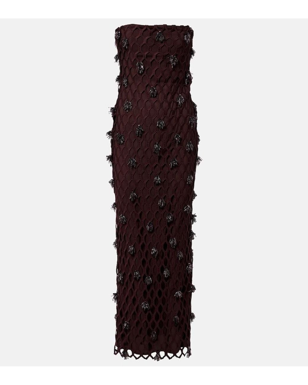 Jonathan Simkhai Purple Beaded Maxi Dress