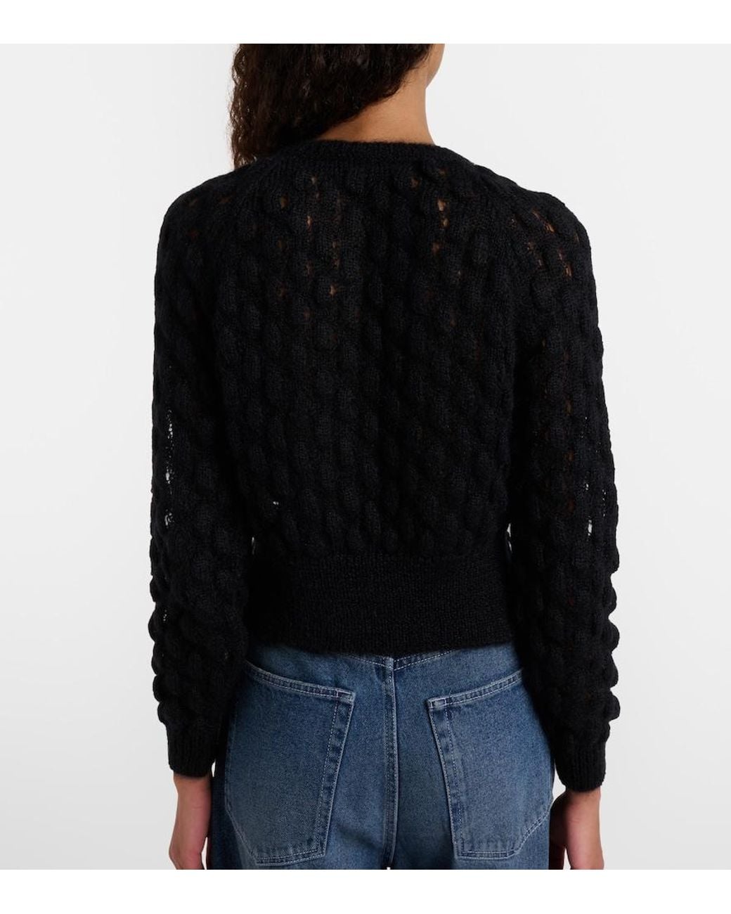 Simone Rocha Black Embellished Mohair-Blend Cardigan