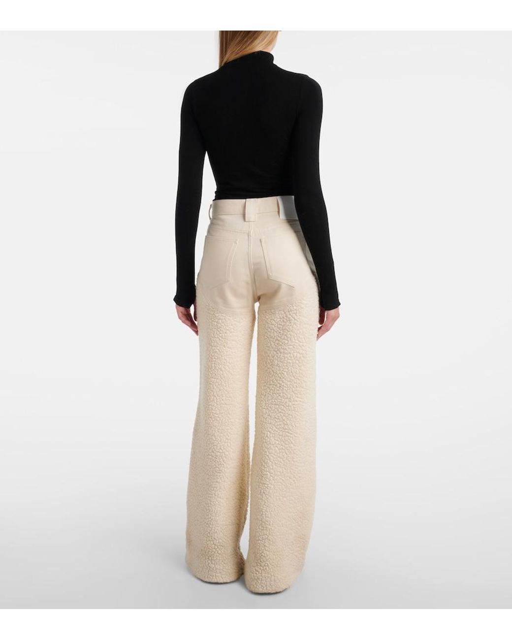 CORDOVA Natural Kozzy Wool-Blend Wide-Leg Pants