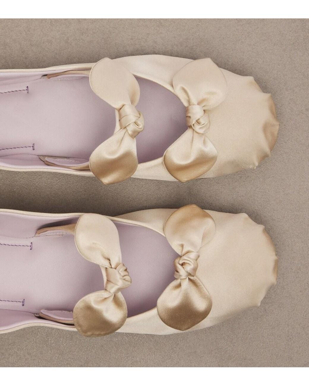 Chloé Pink Penny Bow-Detail Satin Ballet Flats