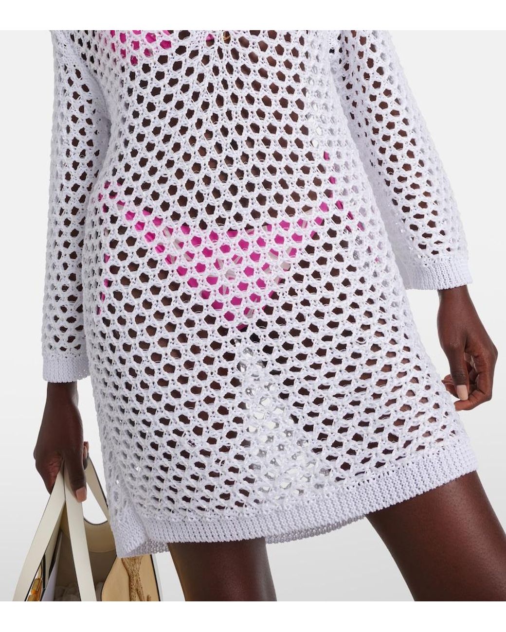 Valentino White Fishnet Beach Dress