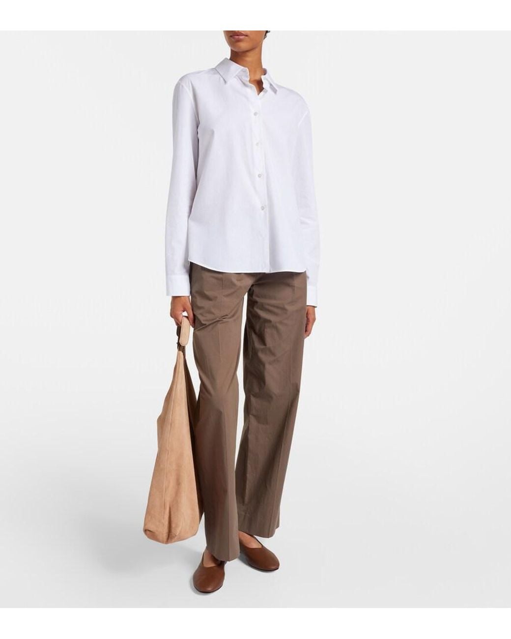 The Row Natural Schultertasche Bindle Three Aus Veloursleder