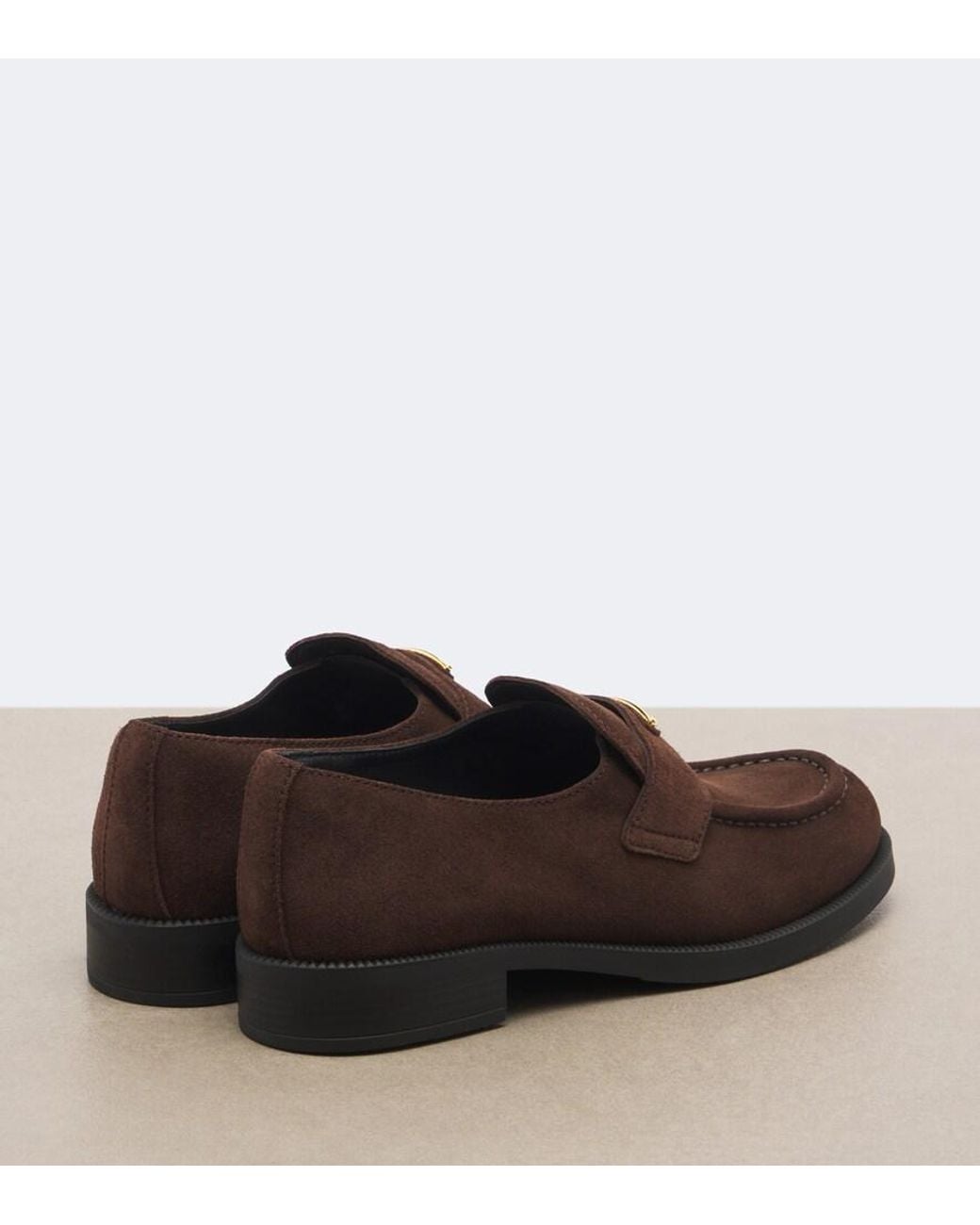 Prada Brown Suede Penny Loafers