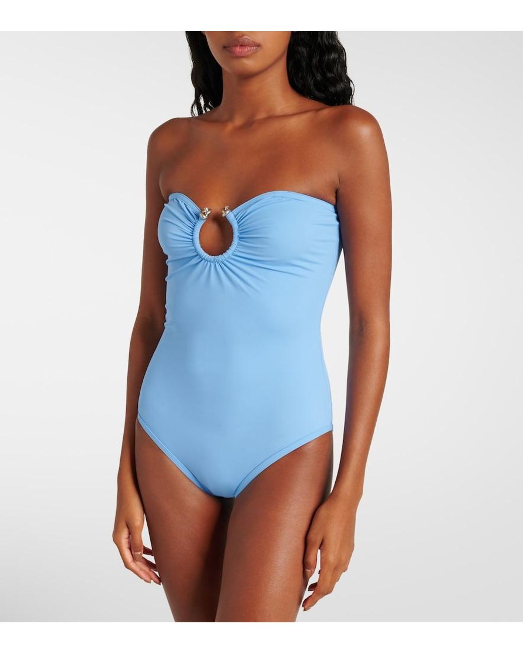 Bottega Veneta Blue Badeanzug Knot